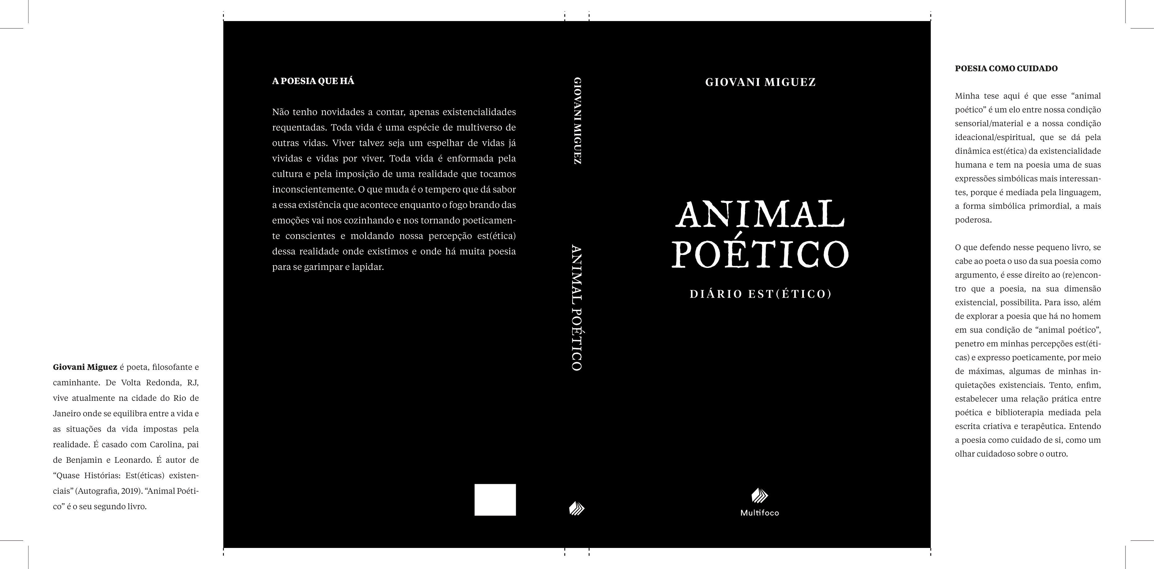 capa  animal poético 1 - Livro de poemas 'Animal poético', do poeta Giovani Miguez